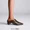 Pointed Toe Strange Ball Heels Half Slippers Sandals - Brown Leather