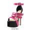 Peep Toe Stiletto Heels Platforms Trible Belt Buckle Straps Punk Sandals - Hot Pink
