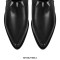 Pointed Toe Chunky Heels Rivet Decorated Buckle Straps Gothic Punk Ankle Highs Booties - Black