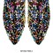 Pointed Toe Sequins Stiletto Heels Knee Highs Boots - Gradient