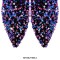 Pointed Toe Sequins Stiletto Heels Knee Highs Boots - Purple