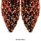 Pointed Toe Sequins Stiletto Heels Knee Highs Boots - Red
