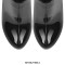 Round Toe Chunky Heels Platforms Ankle Wrap Heel Stripes Boots - Black