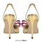 Pointed Toe Stiletto Heel Bowknot Slingback Pumps Sandals - Black Faux Leather