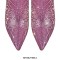 Pointed Toe Stiletto Heels Rhinestones Rose Decorated Side Zipper Ankle Highs Booties - Pink