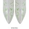 Pointed Toe Stiletto Heels Rhinestones Graffiti Decorated Side Zipper Ankle Highs Booties - Silver