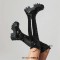 Round Toe Chunky Heels Lace Up Platforms Over The Knee Gothic Punk Boots - Black