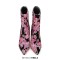Pointed Toe Stiletto Heels Bling Sequin Side Zipper Ankle Highs Flower Boots - Pink Sequined Cloth