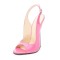 Peep Toe Stiletto Metal Heels Slingback Straps Pumps Sandals - Pink Patent
