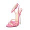 Peep Toe Stiletto Metal Heels Ankle Buckle Straps Sandals - Pink Patent