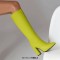 Pointed Toe Elegant Autumn Winter Chunky Heels Knee Highs Boots - Green