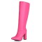 Pointed Toe Elegant Autumn Winter Chunky Heels Knee Highs Boots - Rose