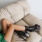 Round Toe Stiletto Heels Bling Sequined Glitters Lace Up Side Zipper Platforms Ankle Highs Boots - Black