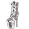 Round Toe Stiletto Heels Bling Sequined Glitters Lace Up Side Zipper Platforms Ankle Highs Boots - Silver