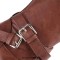 Round Toe Chunky Heels Side Zipper Knee Highs Decorated Buckle Straps Western Boots - Brown