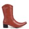 Pointed Toe Chunky Heels Knee Highs Wicker Pattern Autumn Winter Side Zipper Western Boots - Brown