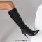 Pointed Toe Elegant Autumn Winter Stiletto Heels Knee Highs Boots - Black