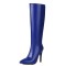 Pointed Toe Elegant Autumn Winter Stiletto Heels Knee Highs Boots - Blue