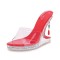 Peep Toe Strange Style Transparents Decorated Heels Sandals - Red PVC
