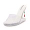 Peep Toe Strange Style Transparents Decorated Heels Sandals - White PVC
