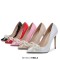 Pointed Toe Stiletto Heels Butterfly Pearl Beads Decorated Pumps - Beige Patent