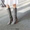 Pointed Toe Ankle Decorated Straps Pull On Chunky Heels Western Cowboy Boots - Gray