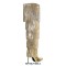 Pointed Toe Fringe Mettalic Slim Over The Knee Thigh High Stiletto Dance Boots - Gold