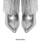 Pointed Toe Fringe Mettalic Slim Over The Knee Thigh High Stiletto Dance Boots - Silver