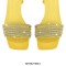 Square Open Toe Sparkling Rhinestones Stiletto Open back Wrapped Gladiator Lace Up Blings Sandals - Yellow