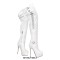 Round Toe Platforms Stiletto Heels Over The Knee Thigh High Stiletto Punk Biker Boots - White