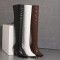 Pointed Toe Elastic Stiletto Heels Over The Knee Thigh Highs Boots - Brown