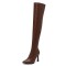 Pointed Toe Elastic Stiletto Heels Over The Knee Thigh Highs Boots - Brown