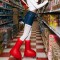 Round Toe Ankle Highs Cartoon Astro Cute Costumes Flats Unisex Boots - Black