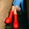 Round Toe Ankle Highs Cartoon Astro Cute Costumes Flats Unisex Boots - Black