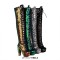 Round Toe Chunky Heels Bling Sequin Lace Up Thigh Highs Platforms Boots - Silver Faux Leather
