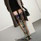 Round Toe Chunky Heels Bling Sequin Lace Up Thigh Highs Platforms Boots - Gold Faux Leather