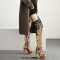 Round Toe Chunky Heels Bling Sequin Lace Up Thigh Highs Platforms Boots - Gold Faux Leather
