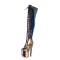 Round Toe Stiletto Heels Bling Sequin Lace Up Thigh Highs Platforms Boots - Gold Faux Leather
