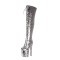 Round Toe Stiletto Heels Bling Sequin Lace Up Thigh Highs Platforms Boots - Silver Faux Leather