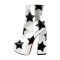 Round Toe Ankle High Side Zipper Platforms Chunky Heels Star Girl Boots - Silver Faux Leather