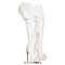 Round Toe Over The Knee Platforms Metal Zipper Punk Thigh Highs Stiletto Heels Rivet Boots - White Faux Leather