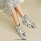 Pointed Toe Low Heels Side Zipper Lace Up Sequined Ankle Highs Loafers - Silver