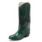 Pointed Toe Chunky Low Heels Knee Highs Tassel Western Cowboy Festival Boots - Green