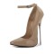 Pointed Toe Stiletto Metal Heels Ankle Buckle Straps Pumps - Auburn Patent