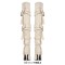 Pointed Toe Buckle Straps Over The Knee Thigh High Stiletto Heels Boots - Beige Canvas