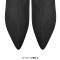 Pointed Toe Buckle Straps Over The Knee Thigh High Stiletto Heels Boots - Black Canvas