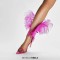 Pointed Open Toe Feather Stiletto Heels Carnivale Samba Dance Sandals - Pink Patent
