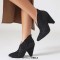 Pointed Toe Spike heels Sequined Glitters Ankle High Booties - Black Sequined Cloth

