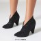 Pointed Toe Spike heels Sequined Glitters Ankle High Booties - Black Sequined Cloth
