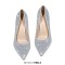 Pointed Toe Rhinestones Stiletto Heels Elegant Pumps - Silver Faux Leather
